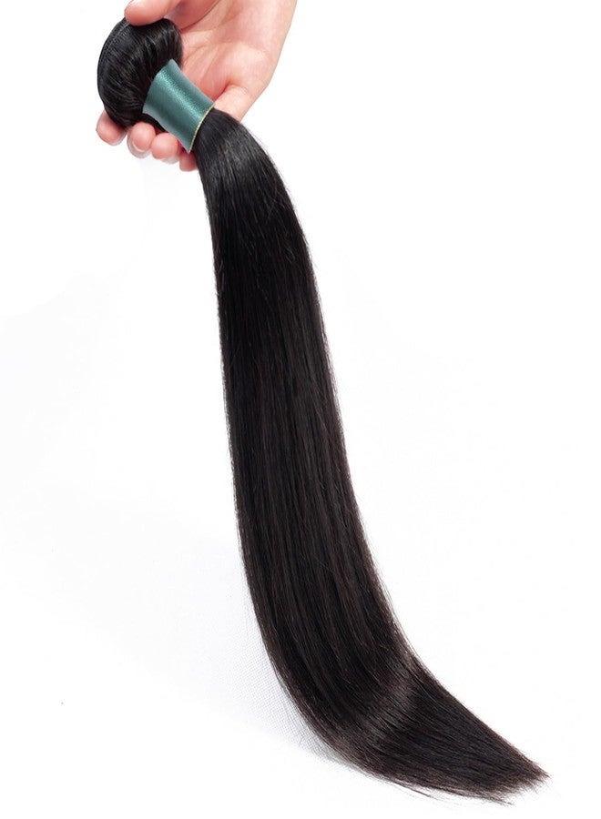Great Grace Brazilian Straight Human Hair Bundles 16 Inch 1 Bundle Human Hair Weave 12A 100% Unprocessed Virgin Hair Extensions Single Bundle Natural Black Color - Image 2